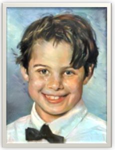 Kinderportrait auf Leinwand - gespachtelt