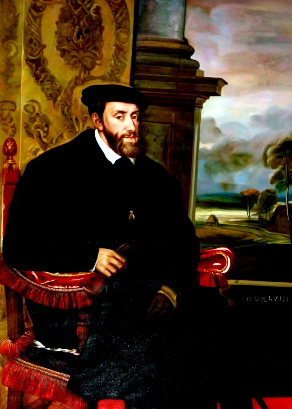 Tizian - Porträt des Karl V. im Lehnstuhl