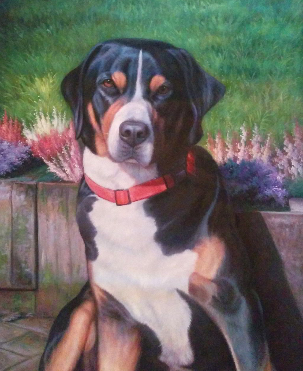Ölgemälde vom Hund als Reproduktion von einem Foto - Tierportrait